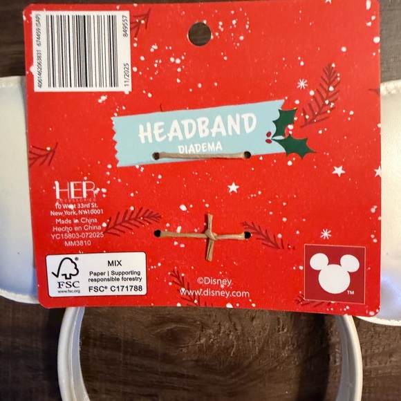 Disney Cream Snowflakes Mouse Ears Headband New! - Picture 4 of 4